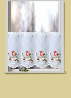 Online PLAUENER STICKEREI Kurzstore mit echter und Stangendurchzug WEISS-BUNT