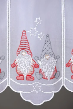 Discount PLAUENER STICKEREI Kurzstore mit gebogtem Abschluss WEISS
