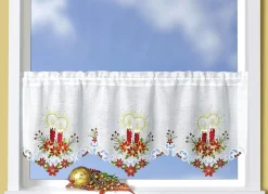 Outlet BADER Kurzstore mit Kerzen-Motiven WEISS-ROT