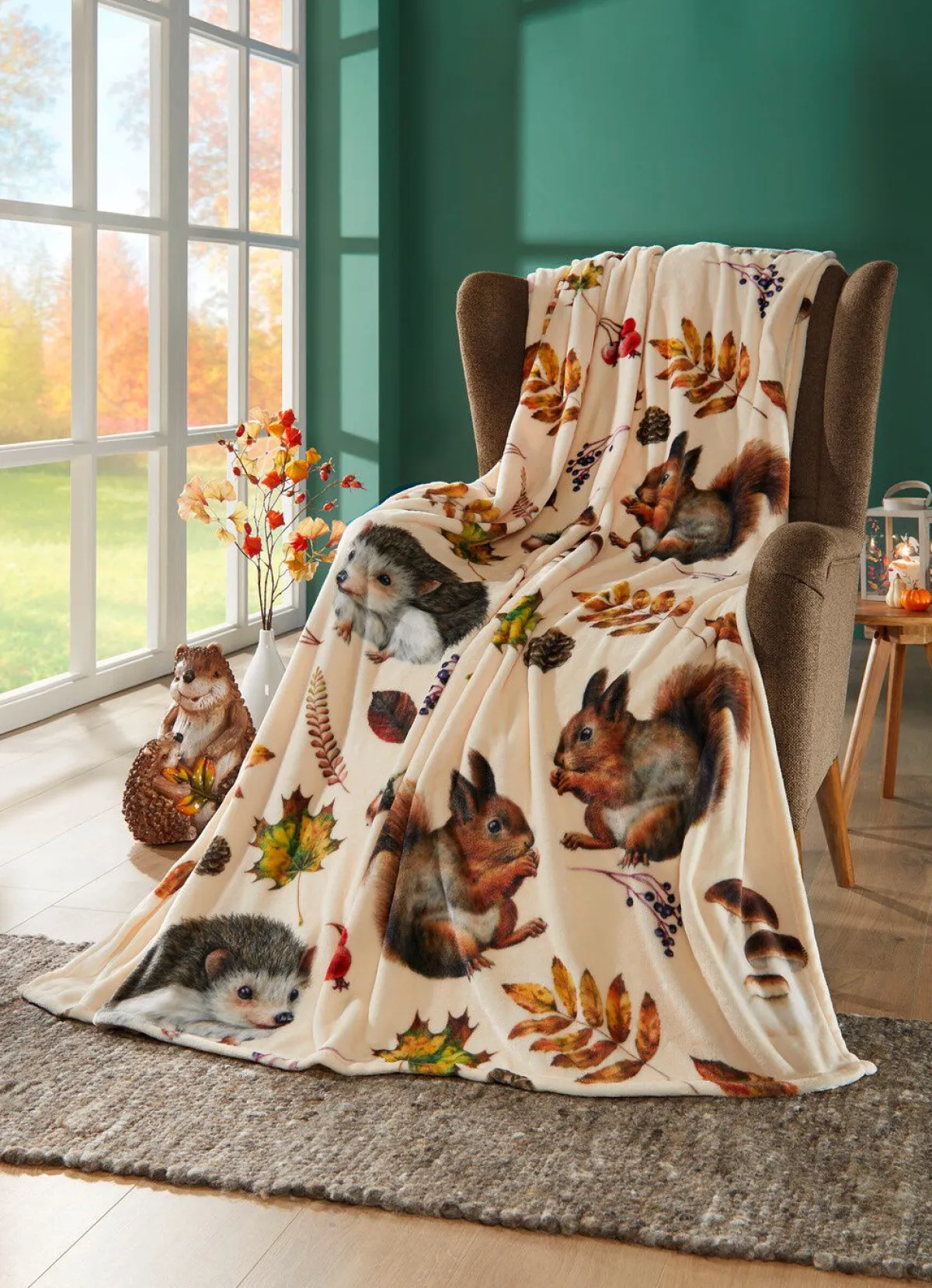 New BADER Kuschelige Wohndecke aus Microfaser-Flanell MULTICOLOR