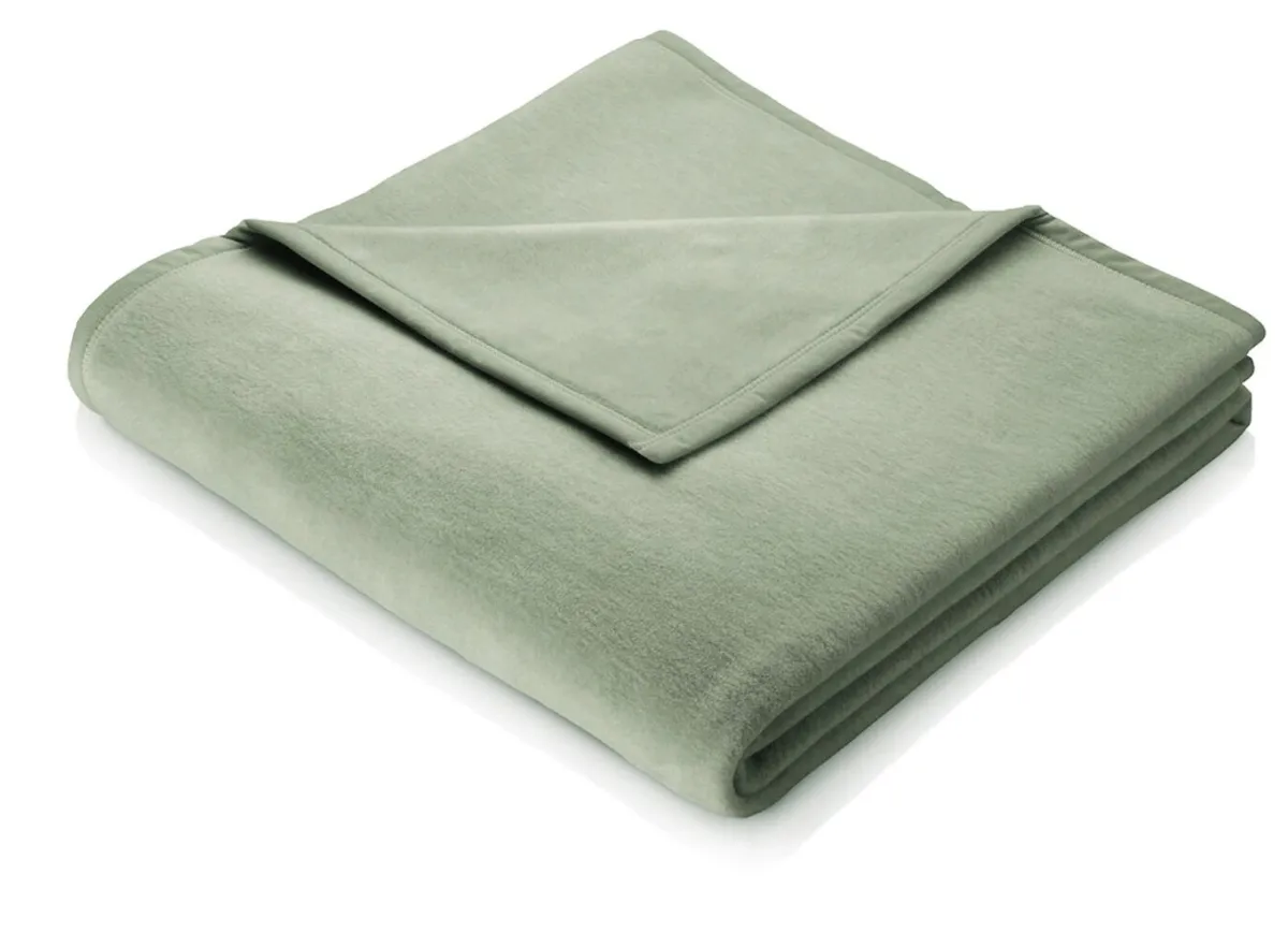 BADER Kuschelig-weiche Schlafdecke Cotton Home GRÜN