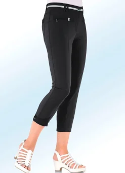Clearance BADER 7/8-lange Hose mit kontrastfarbenem Zierband SCHWARZ