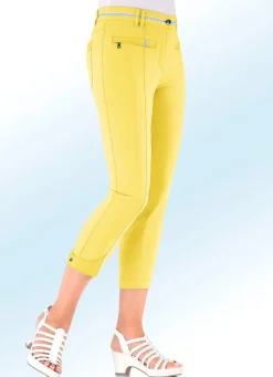 Clearance BADER 7/8-lange Hose mit kontrastfarbenem Zierband GELB