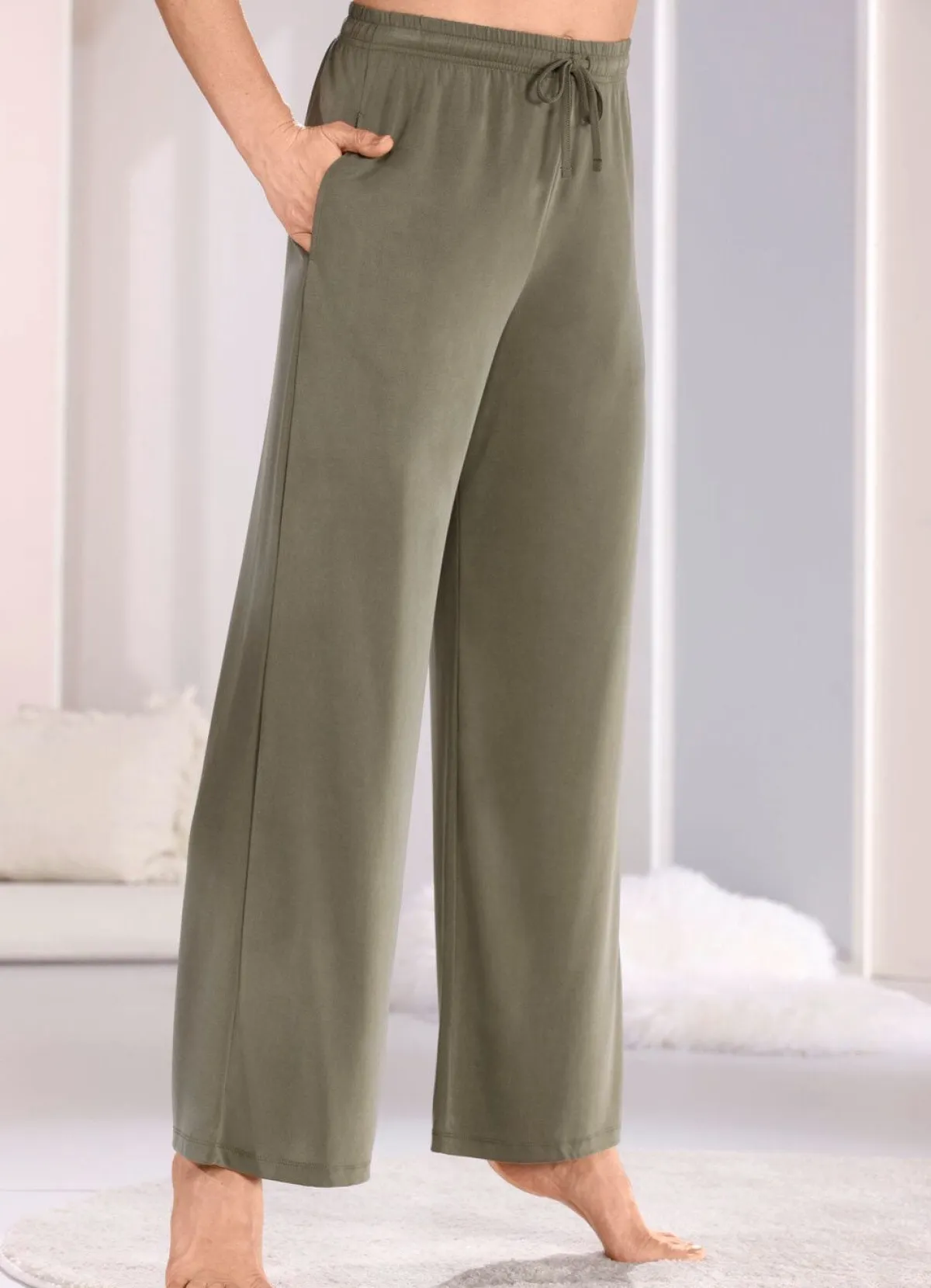 Discount LAURINA Lange Lounge-Hose, mit Kordelzug und Taschen JADE