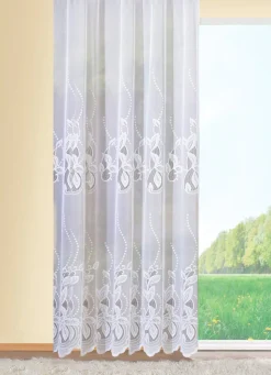 Discount BADER Langstore mit Ranken-Bordüre und gebogtem Abschluss WEISS