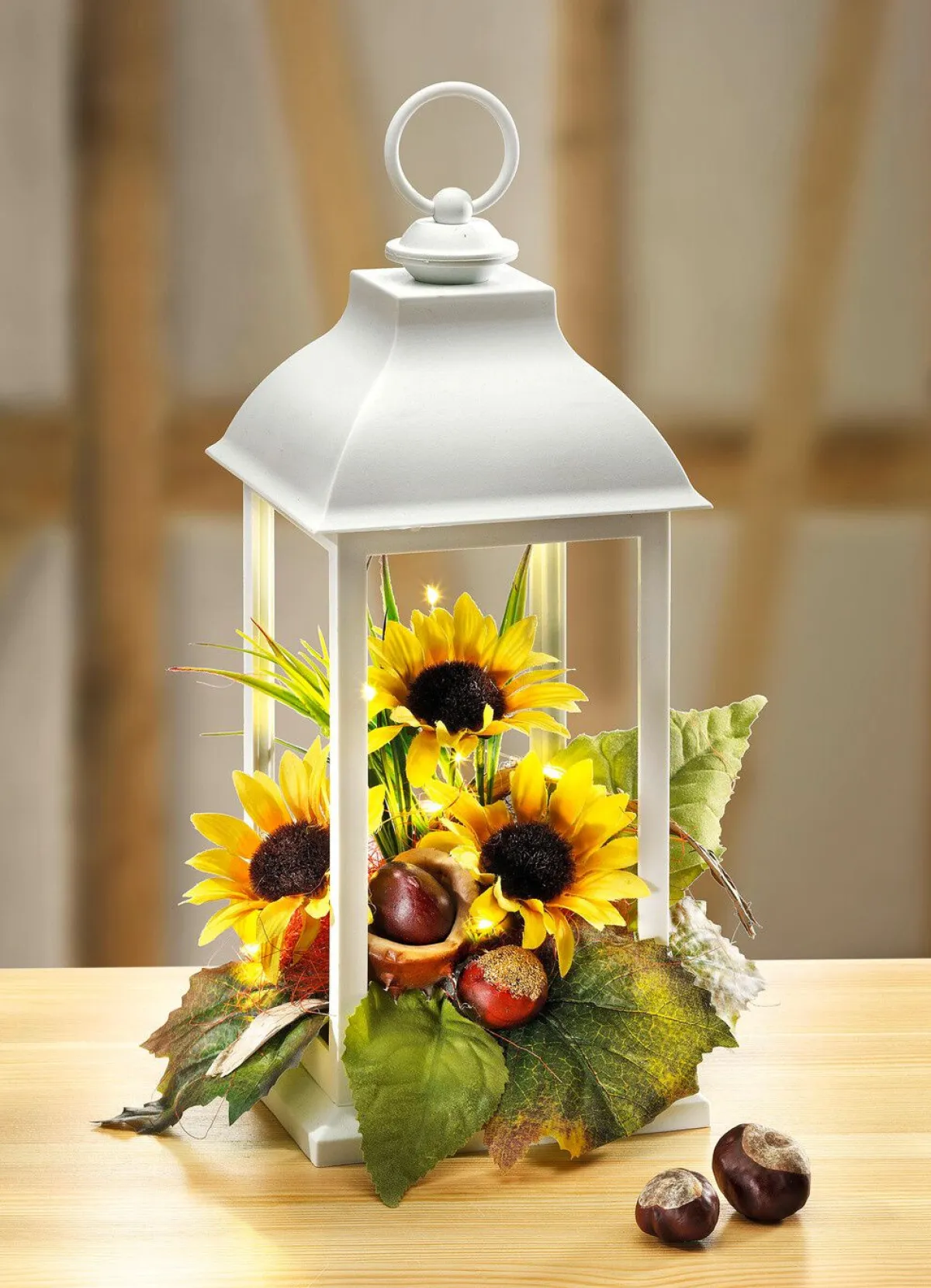 Sale BADER Laterne mit Beleuchtung WEISS