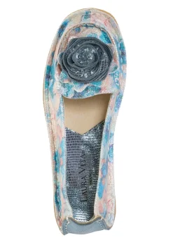 Best Laura Vita Ballerina mit Lederblüte BLAU-MULTICOLOR