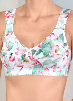Discount LAURINA BH mit buntem Floraldessin WEISS-GRÜN-BUNT