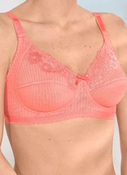 Hot LAURINA BH mit dezentem Streifendessin KORALLE