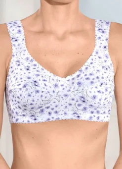 Best LAURINA BH mit hohem Baumwollanteil WEISS-LILA