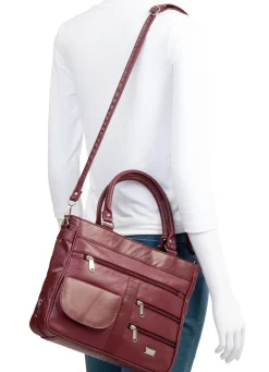 New LAURINA , Damen, Tasche, mit abnehmbarer, verstellbarer Umhängeriemen BORDEAUX