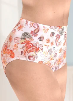 Outlet LAURINA Dreierpack Slips mit Gummizug im Bund 2X APRICOT-BUNT BEDRUCKT, 1X APRICOT
