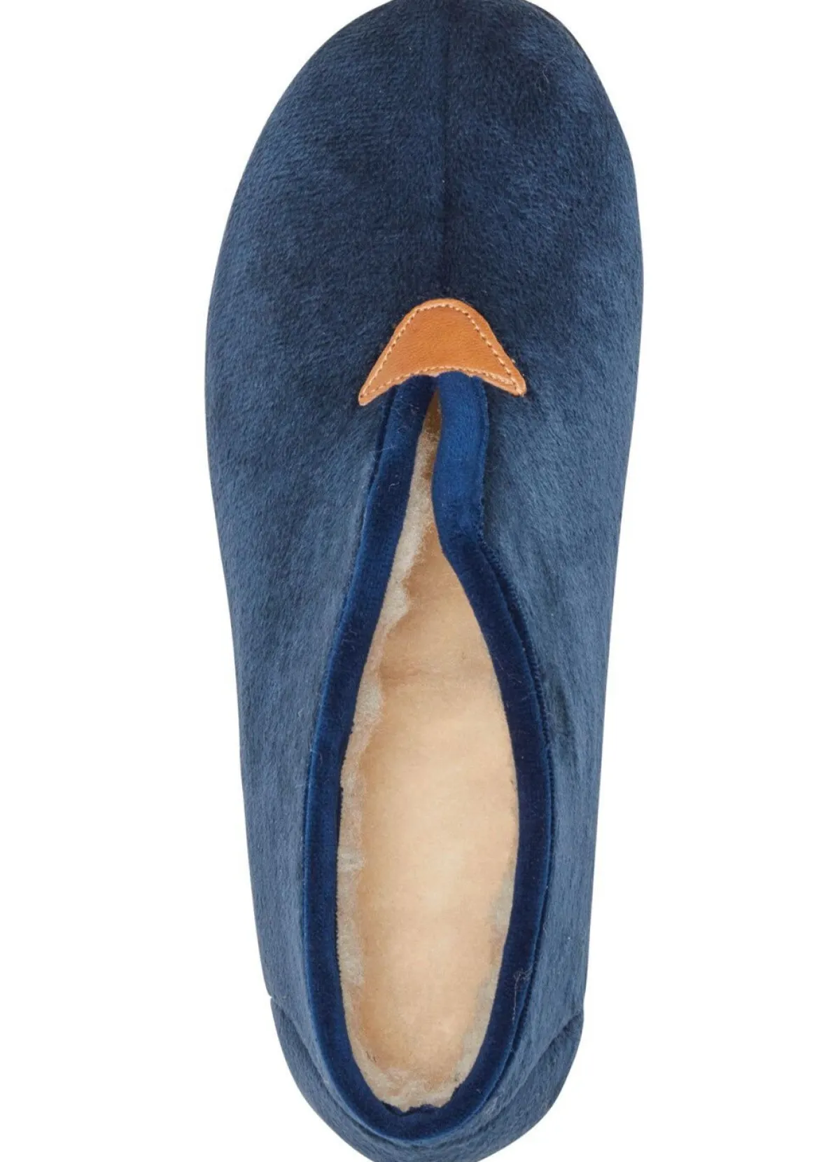 LAURINA Hausschuh aus samtigen Textilmaterial BLAU