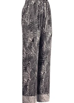 Outlet LAURINA Hose aus Viskose SCHWARZ-ECRU