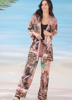 Online LAURINA Hose mit farbbrillantem Druckdessin TAUPE-BUNT