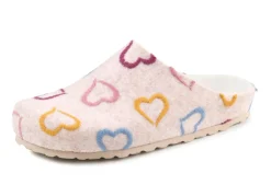 Outlet LAURINA , klassiche Damen-Hausschuhe, Weite H, mit anatomisch geformtem Fußbett ECRU