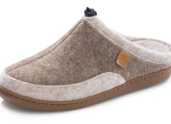 Online LAURINA , klassische Damen-Hausschuhe, Weite H, mit herausnehmbarem Fußbett TAUPE-BEIGE