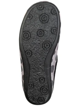 Clearance LAURINA , klassische Damen-Hausschuhe, mit Katzen-Motiv SCHWARZ-MULTICOLOR