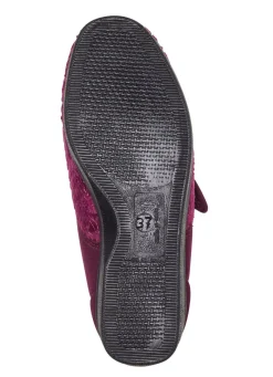 New LAURINA , klassische Damen-Klettschuhe, mit elastischem Samt BORDEAUX