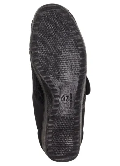 LAURINA , klassische Damen-Klettschuhe, mit elastischem Samt SCHWARZ