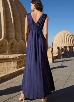 Clearance LAURINA Kleid mit raffbaren Trägern MARINE