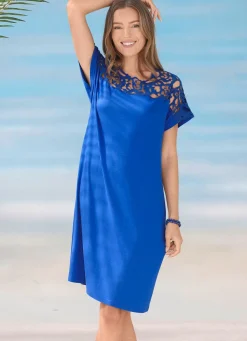 Sale LAURINA Kleid mit Stickereispitze ROYALBLAU