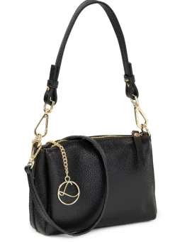 LAURINA , Mini-Tasche, Damen, mit abnehmbarem, verstellbarem Umhängeriemen SCHWARZ