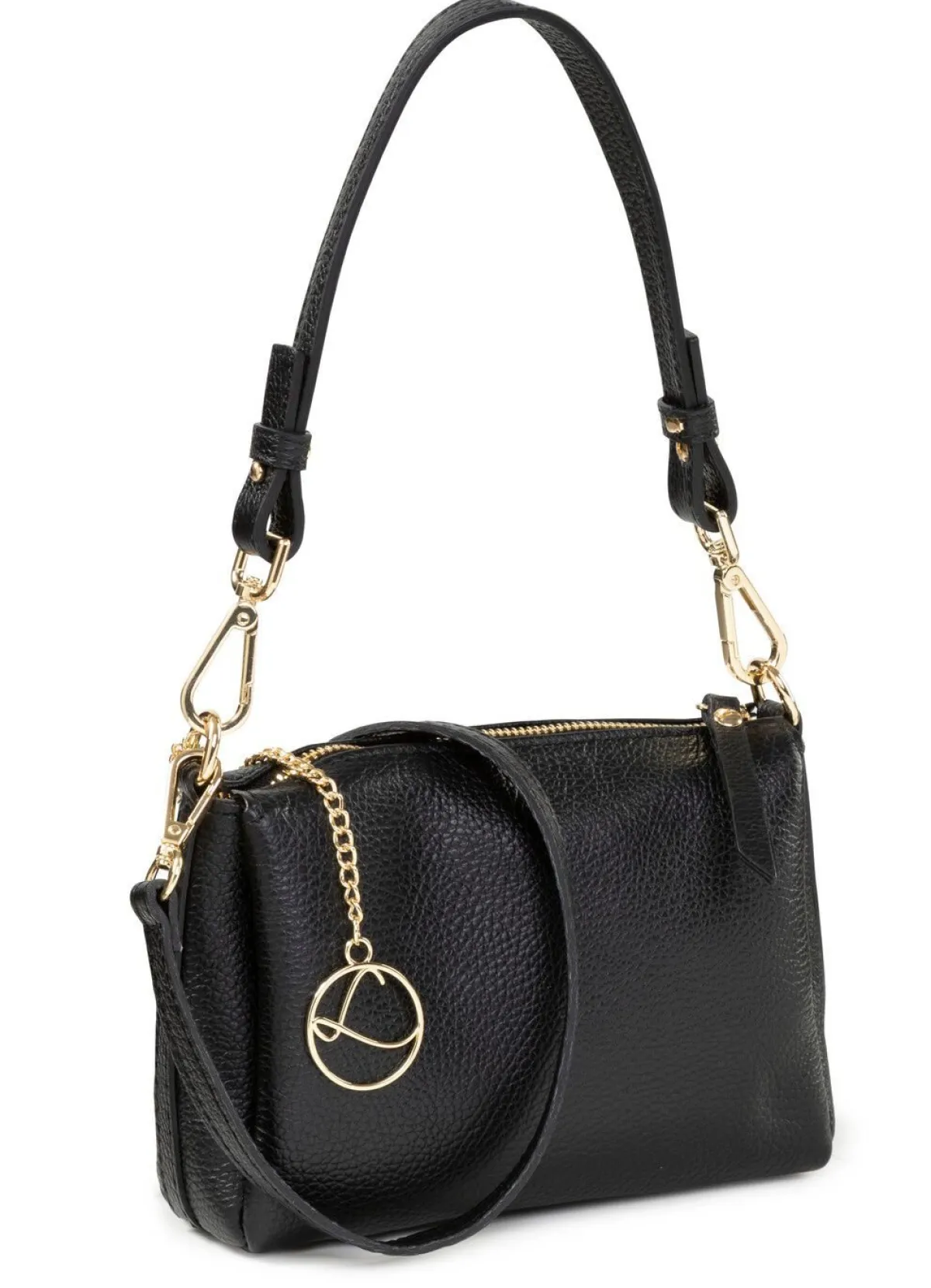 LAURINA , Mini-Tasche, Damen, mit abnehmbarem, verstellbarem Umhängeriemen SCHWARZ