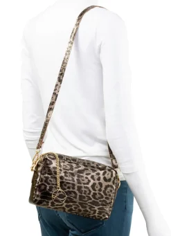 LAURINA , Mini-Tasche, Damen, mit abnehmbarem, verstellbarem Umhängeriemen BRONZE-LEO