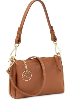Outlet LAURINA , Mini-Tasche, Damen, mit abnehmbarem, verstellbarem Umhängeriemen COGNAC