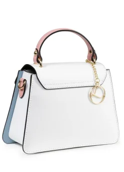 Discount LAURINA , Mini-Tasche, Damen, mit abnehmbarem Umhängeriemen WEISS-BLAU-ROSÉ