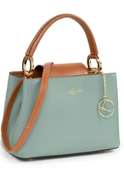 Sale LAURINA , Mini-Tasche, Damen, mit abnehmbarem, verstellbarem Umhängeriemen MINT-COGNAC