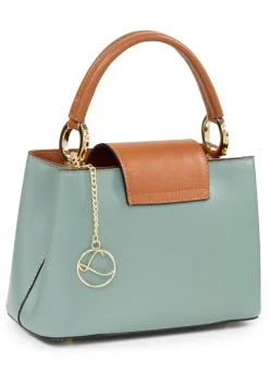 Sale LAURINA , Mini-Tasche, Damen, mit abnehmbarem, verstellbarem Umhängeriemen MINT-COGNAC