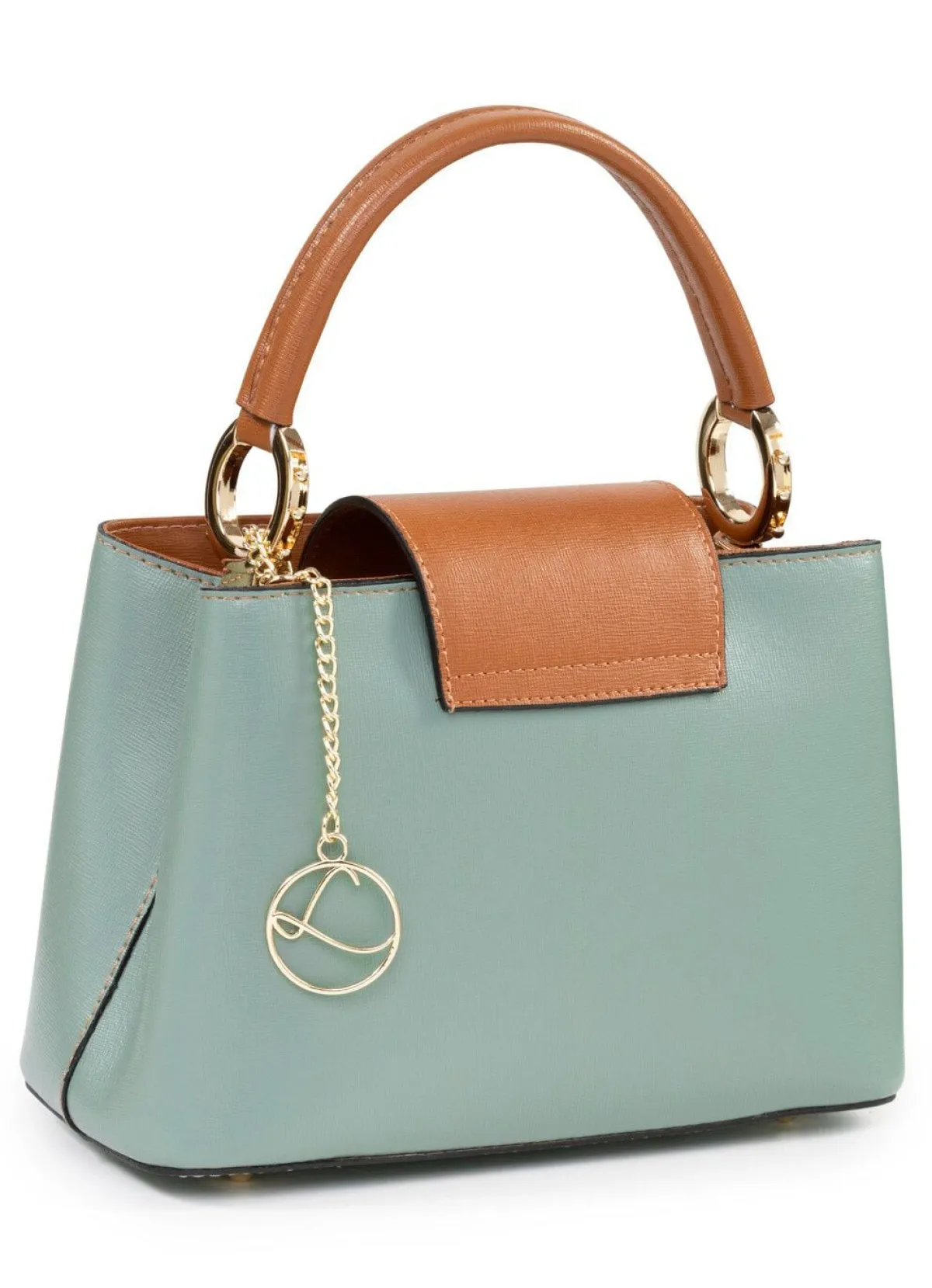 Sale LAURINA , Mini-Tasche, Damen, mit abnehmbarem, verstellbarem Umhängeriemen MINT-COGNAC