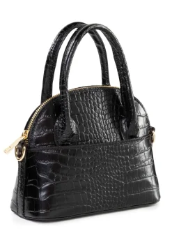Clearance LAURINA Mini-Tasche mit Reptilprägung SCHWARZ