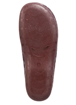 Discount LAURINA Pantoffel aus floral bedrucktem Filzmaterial AUBERGINE