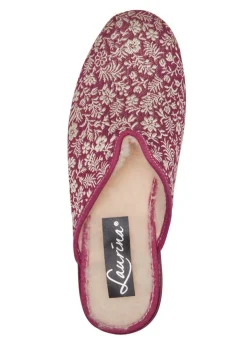 Best LAURINA Pantoffel mit Blumen-Stickerei BORDEAUX
