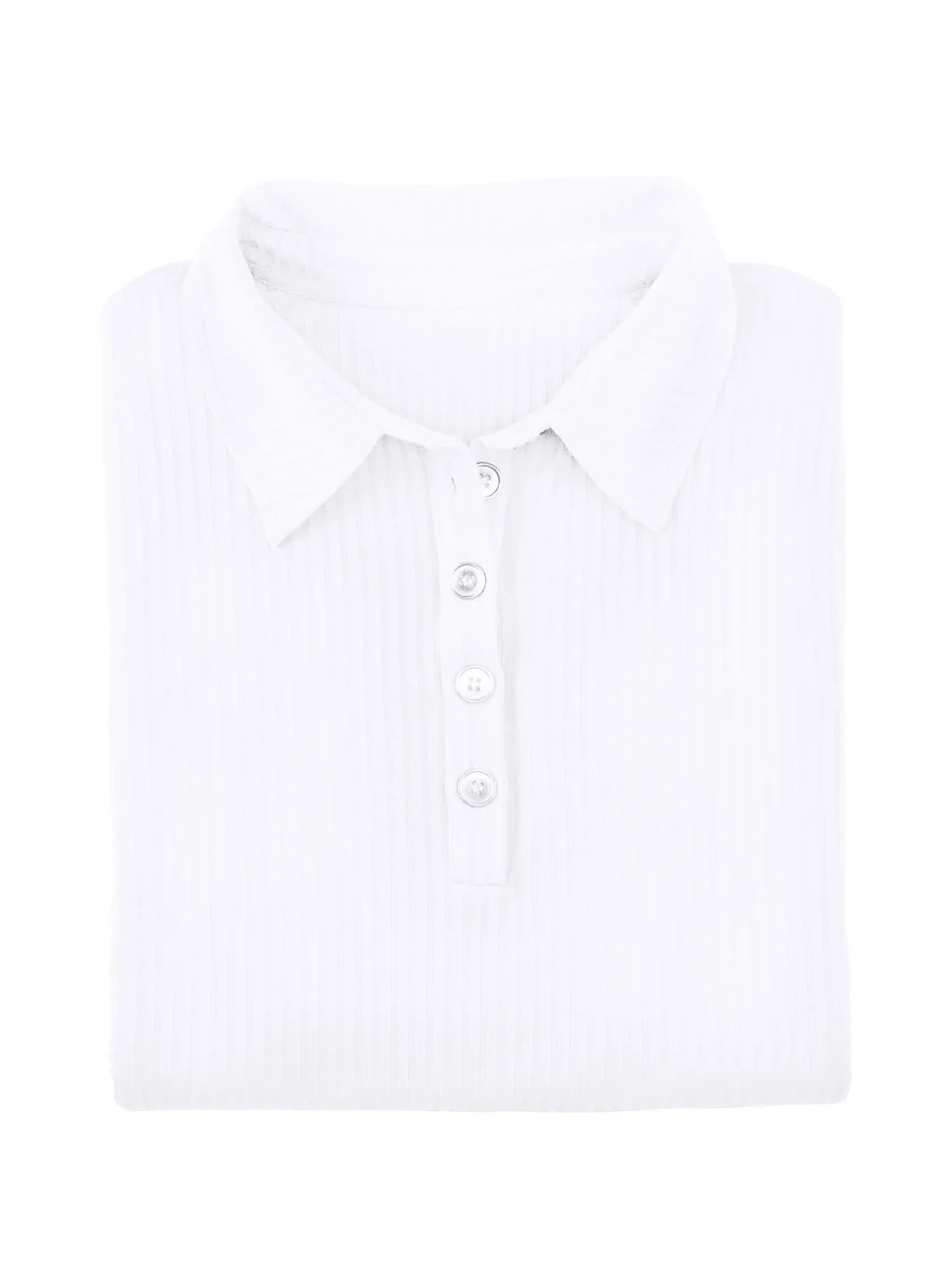 Hot LAURINA Poloshirt mit Knopfleiste weiß