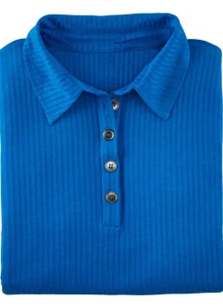 Sale LAURINA Poloshirt mit Knopfleiste Royalblau
