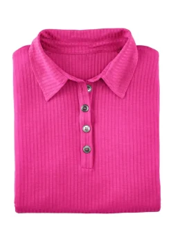 LAURINA Poloshirt mit Knopfleiste PINK
