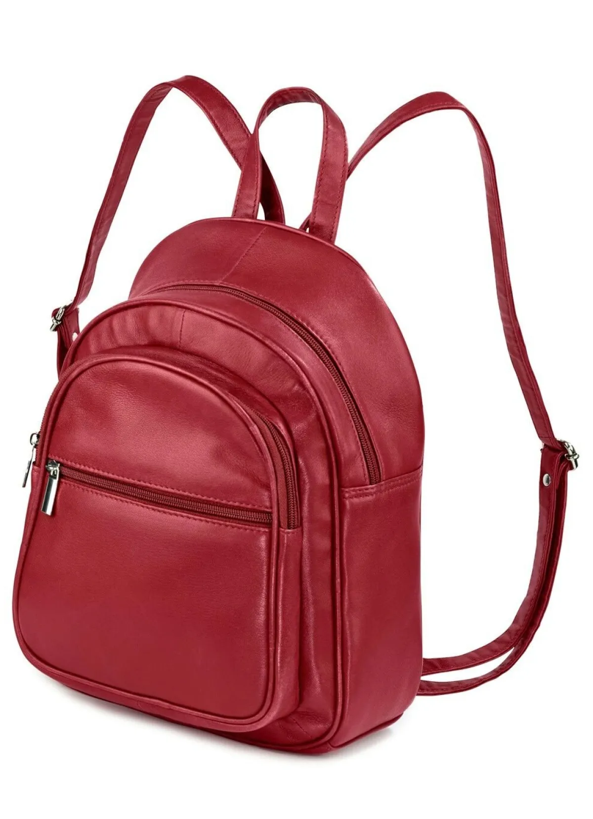 New LAURINA , Rucksack, Damen, mit zwei verstellbaren Umhängeriemen RUBINROT