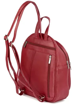 New LAURINA , Rucksack, Damen, mit zwei verstellbaren Umhängeriemen RUBINROT