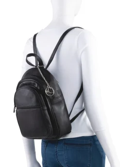 Outlet LAURINA , Rucksack, Damen, mit zwei verstellbaren Umhängeriemen SCHWARZ