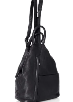 Outlet LAURINA , Rucksack, Damen, mit zwei durch Reißverschluss teilbare Umhängeriemen SCHWARZ