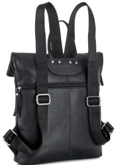 Outlet LAURINA , Rucksack, Damen, mit zwei verstellbaren Umhängeriemen SCHWARZ