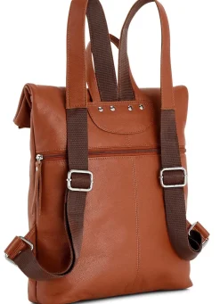 Discount LAURINA , Rucksack, Damen, mit zwei verstellbaren Umhängeriemen COGNAC