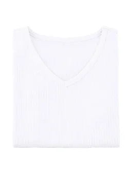 Best LAURINA Shirt mit V-Ausschnitt weiß