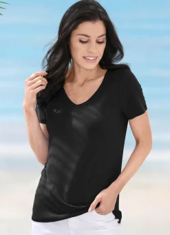 Outlet LAURINA Shirt mit V-Ausschnitt SCHWARZ