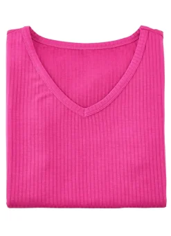 New LAURINA Shirt mit V-Ausschnitt PINK