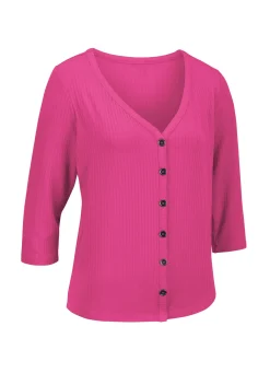 Sale BADER Laurina Shirtjacke mit durchgehender Knopfleiste pink